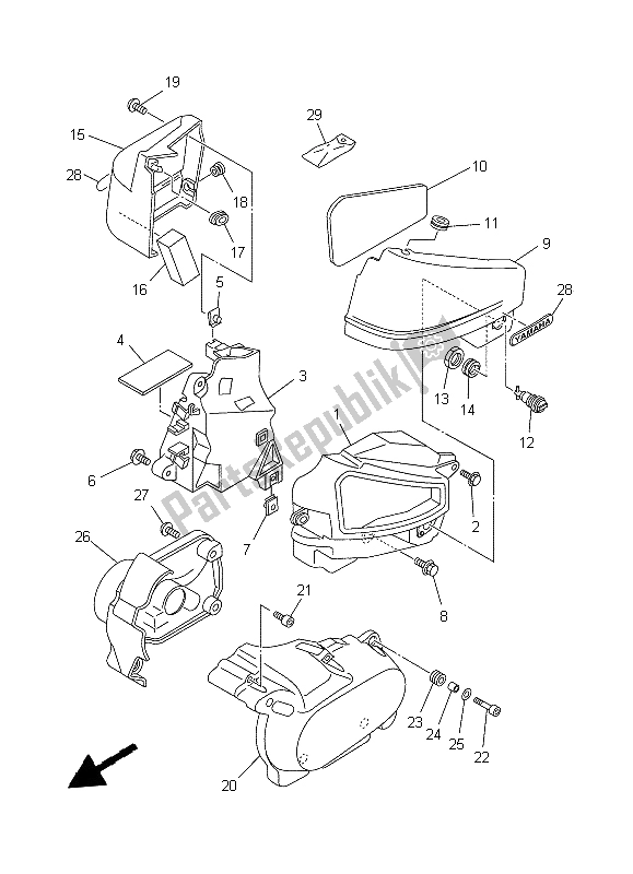 Todas las partes para Cubierta Lateral de Yamaha XVS 650A Dragstar Classic 1999