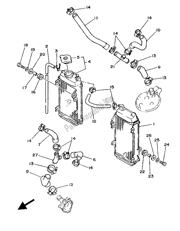 Tutte le parti per il Tubo Del Radiatore del Yamaha YZ 125 1987