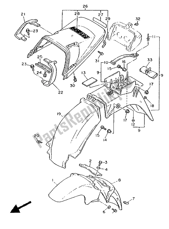 Toutes les pièces pour le Aile du Yamaha FJ 1200 1988