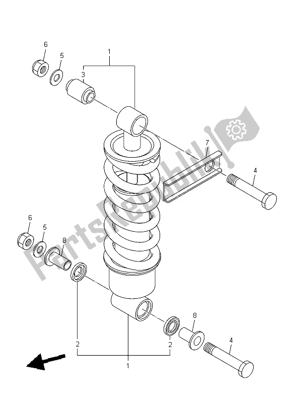 All parts for the Rear Suspension of the Yamaha XJ6S Diversion 600 2010 All parts for the Rear Suspension of the Yamaha XJ6S Diversion 600 2010