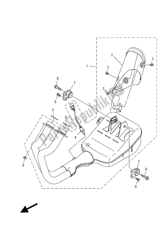 Todas as partes de Escape do Yamaha MT-07 A 700 2015