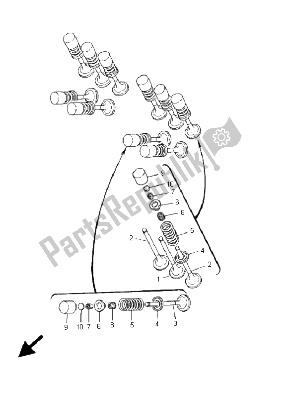 All parts for the Valve of the Yamaha TDM 850 2000