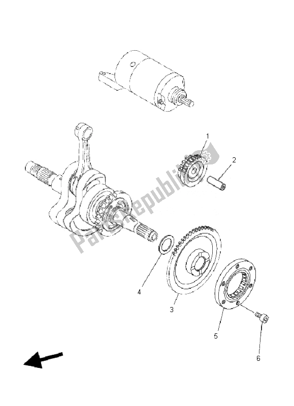 Tutte le parti per il Frizione Di Avviamento del Yamaha YFM 350F Grizzly 2X4 2007