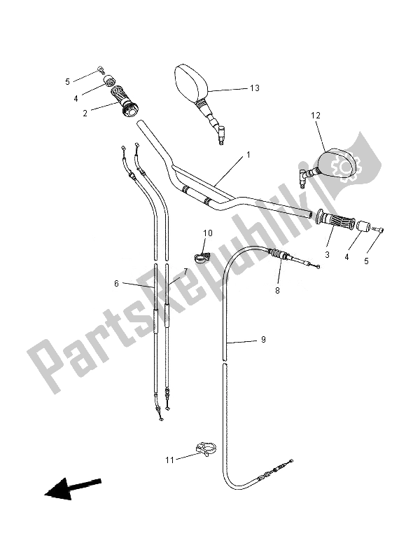 Tutte le parti per il Maniglia E Cavo Dello Sterzo del Yamaha XT 660R 2007