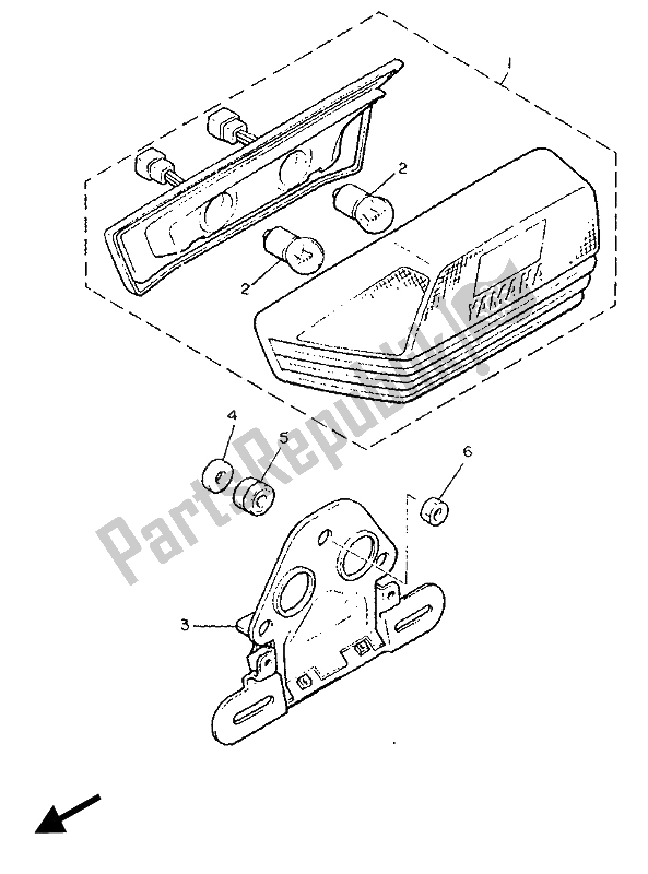 Toutes les pièces pour le Feu Arrière du Yamaha XJ 900F 1989