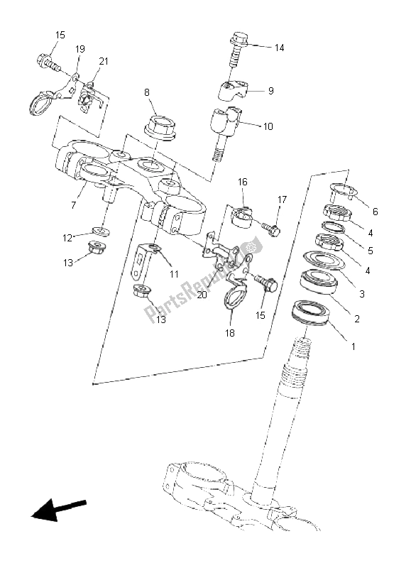 All parts for the Steering of the Yamaha WR 250X 2008