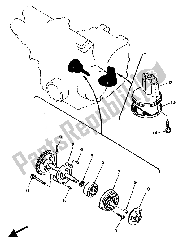 Wszystkie części do Pompa Olejowa Yamaha FZR 600 Genesis 1989