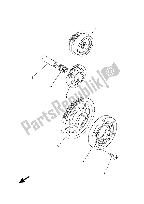 All parts for the Starter of the Yamaha YFZ 450 Rsed 2013