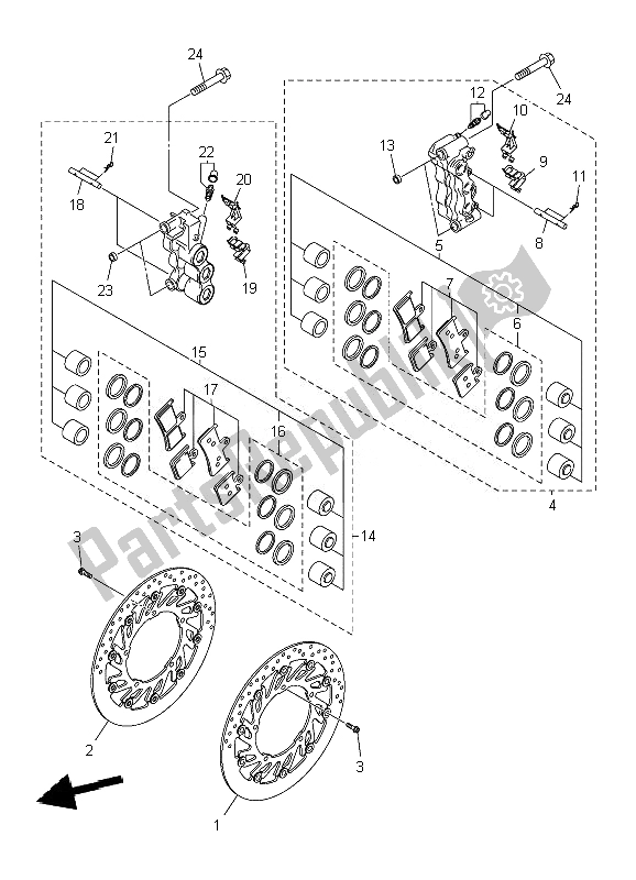 Todas las partes para Pinza De Freno Delantero de Yamaha YZF R1 1000 2010