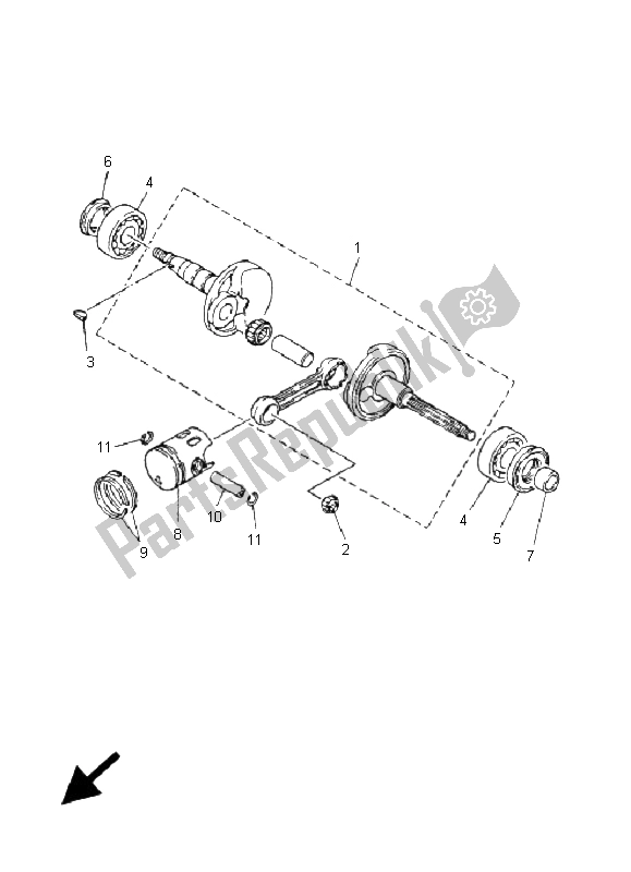 All parts for the Crankshaft & Piston of the Yamaha CS 50R AC JOG 2009