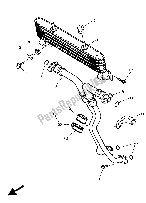 Tutte le parti per il Radiatore Dell'olio del Yamaha FJ 1200A 1992