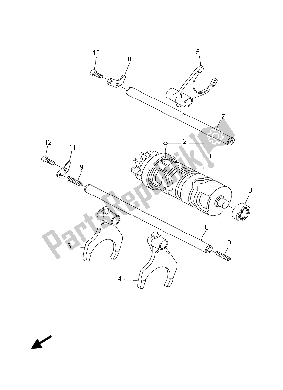 All parts for the Shift Cam & Fork of the Yamaha FZ8 S 800 2013
