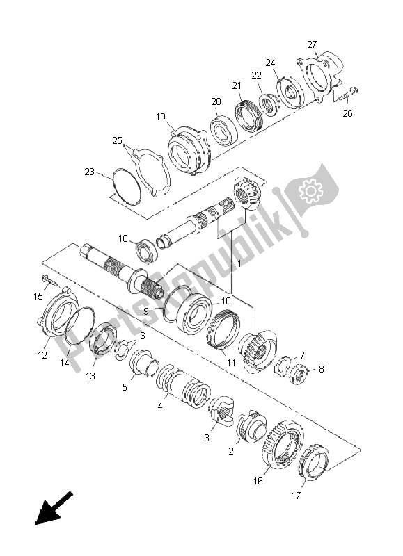 Tutte le parti per il Marcia Centrale del Yamaha FJR 1300 AS 2011