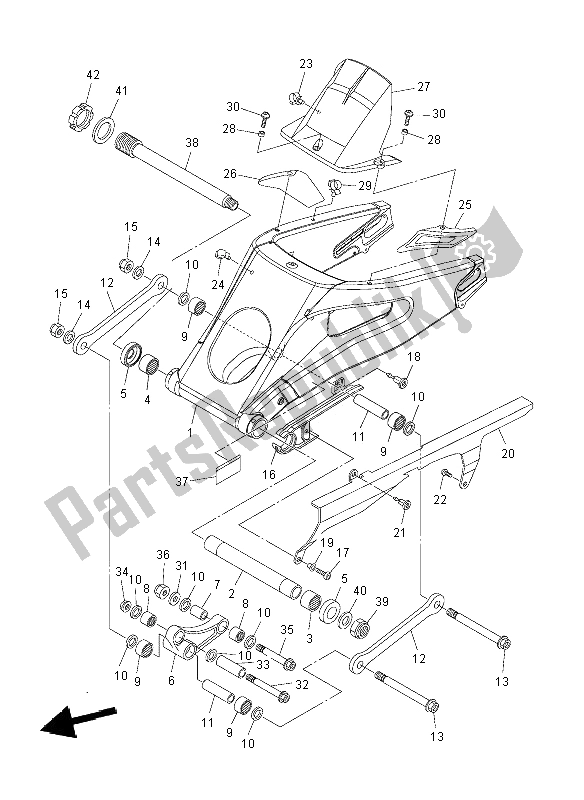 Toutes les pièces pour le Bras Arrière du Yamaha YZF R6 600 2008