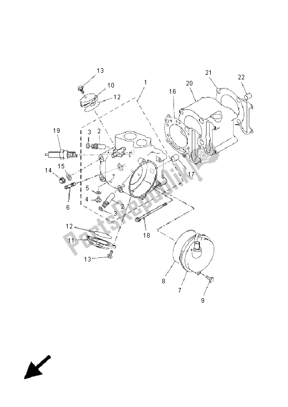 All parts for the Cylinder of the Yamaha YP 250R X MAX 2009