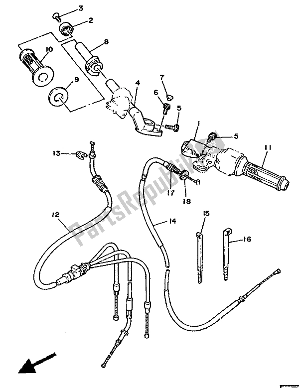 Todas as partes de Manivela E Cabo De Direção do Yamaha RD 350 LCF 1988