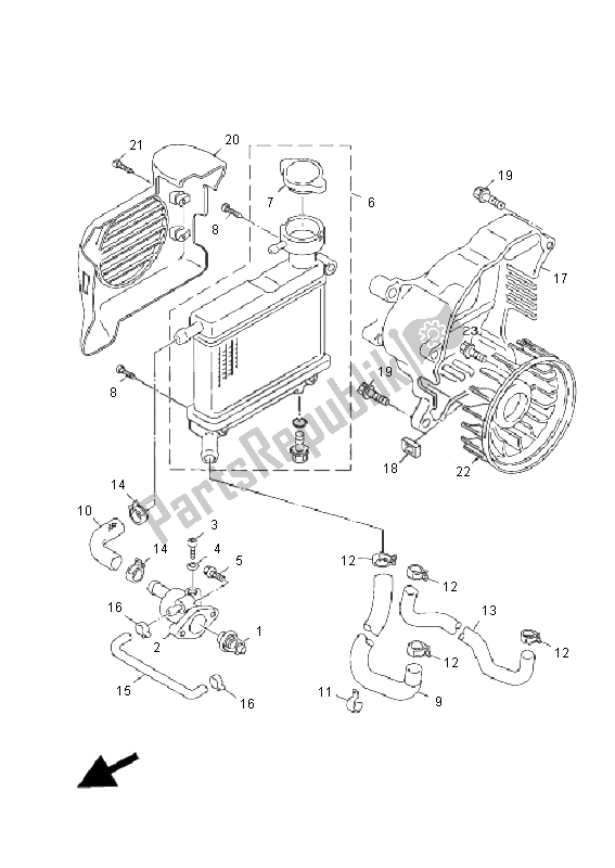 Toutes les pièces pour le Tuyau De Radiateur du Yamaha XF 50E 4T Giggle 2008