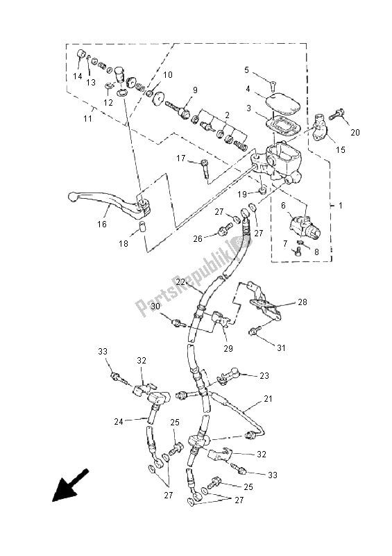 All parts for the Front Master Cylinder of the Yamaha XJ 900S Diversion 2001