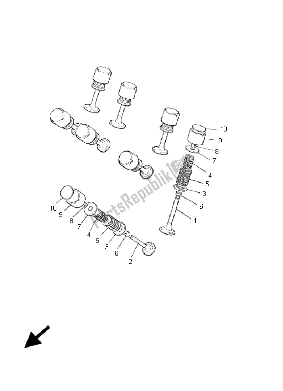 Toutes les pièces pour le Soupape du Yamaha Xvztf Royalstar Venture 1300 2001