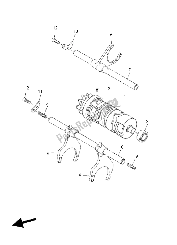 All parts for the Shift Cam & Fork of the Yamaha FZ1 S Fazer 1000 2009