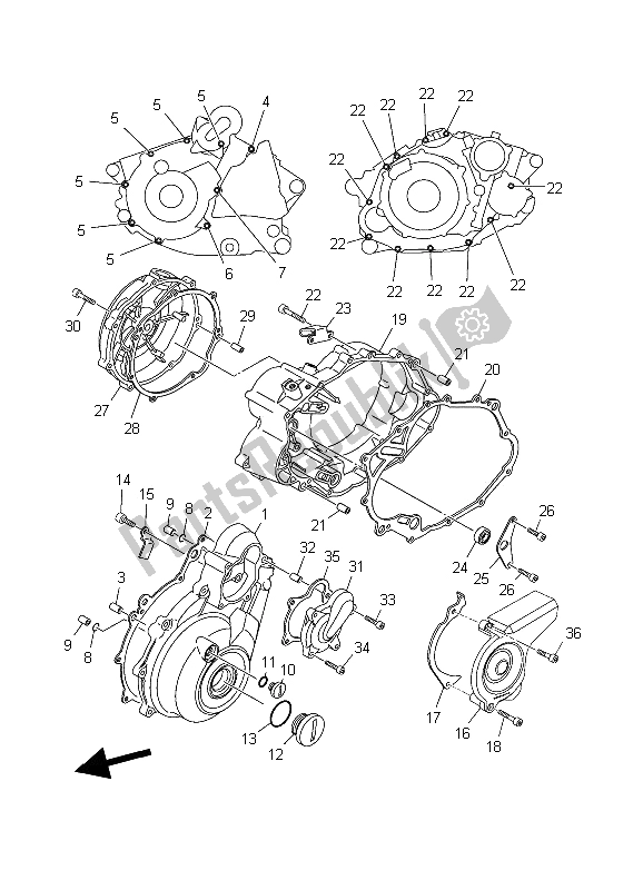 Tutte le parti per il Coperchio Del Carter 1 del Yamaha MT 03 25 KW 660 2006