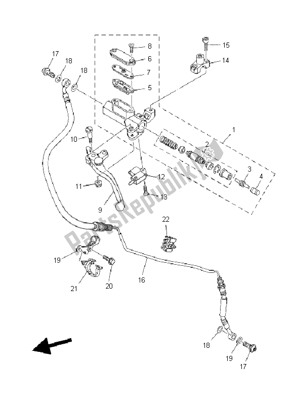 Tutte le parti per il Pompa Freno Anteriore 2 del Yamaha XT 1200Z Tenere 2011