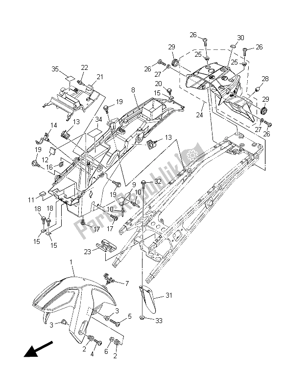 All parts for the Fender of the Yamaha XT 1200Z 2015