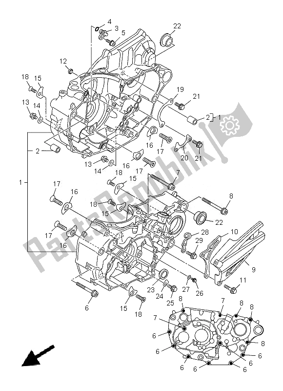 Alle onderdelen voor de Carter van de Yamaha YZ 450F 2013