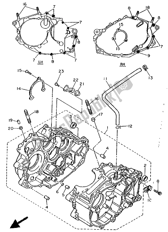 Todas las partes para Caja Del Cigüeñal de Yamaha XT 600E 1994