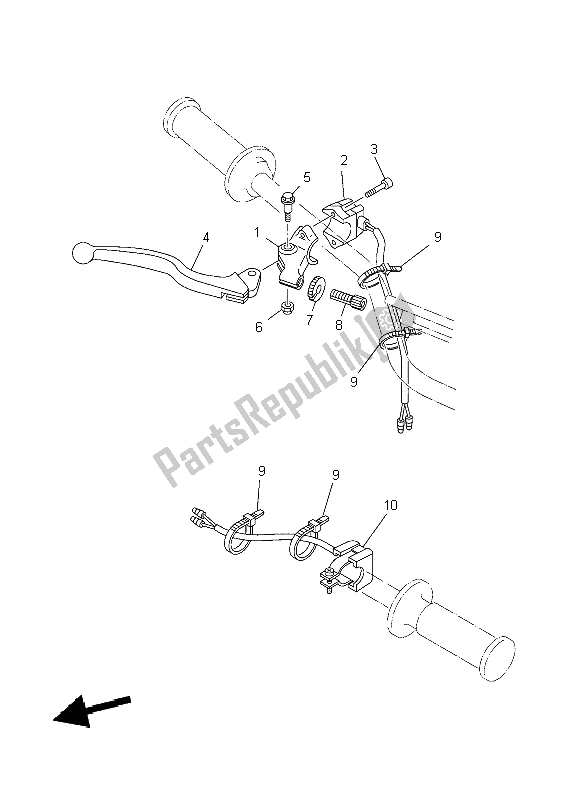 Tutte le parti per il Impugnatura Interruttore E Leva del Yamaha TT R 90E 2004