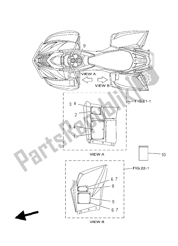 Tutte le parti per il Emblema Ed Etichetta 1 del Yamaha YFM 450 FX Wolverine 4X4 2010