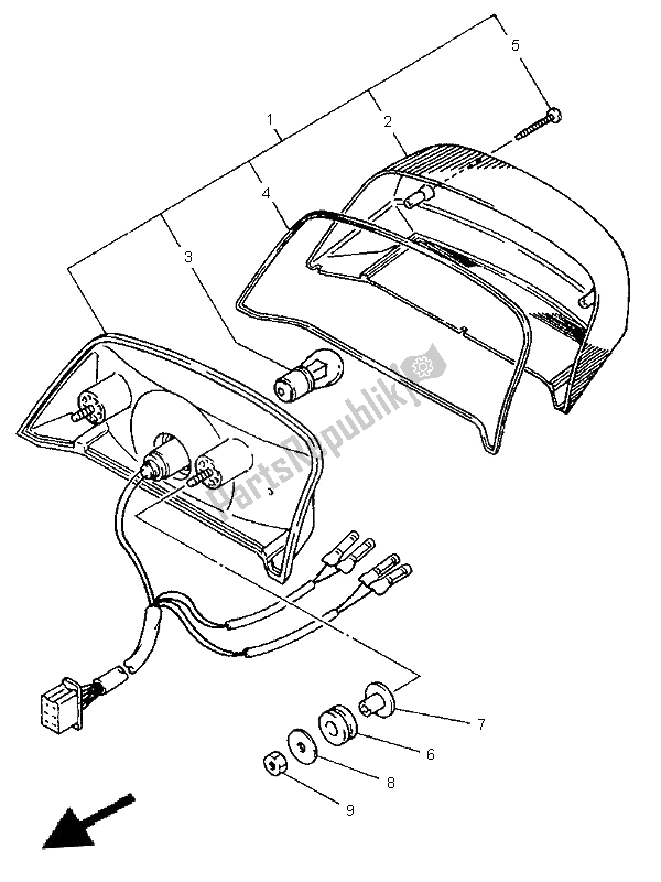 Tutte le parti per il Fanale Posteriore del Yamaha XJ 900S Diversion 1996