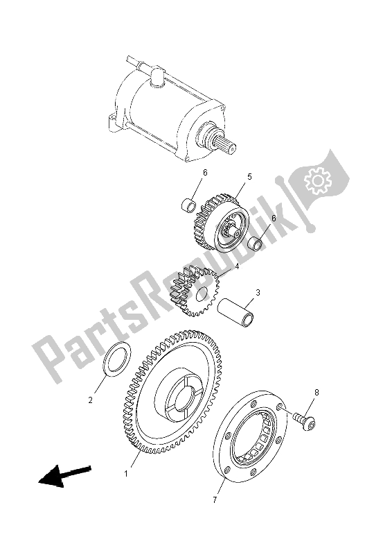 All parts for the Starter Clutch of the Yamaha YFM 550 FWA Grizzly 4X4 2014