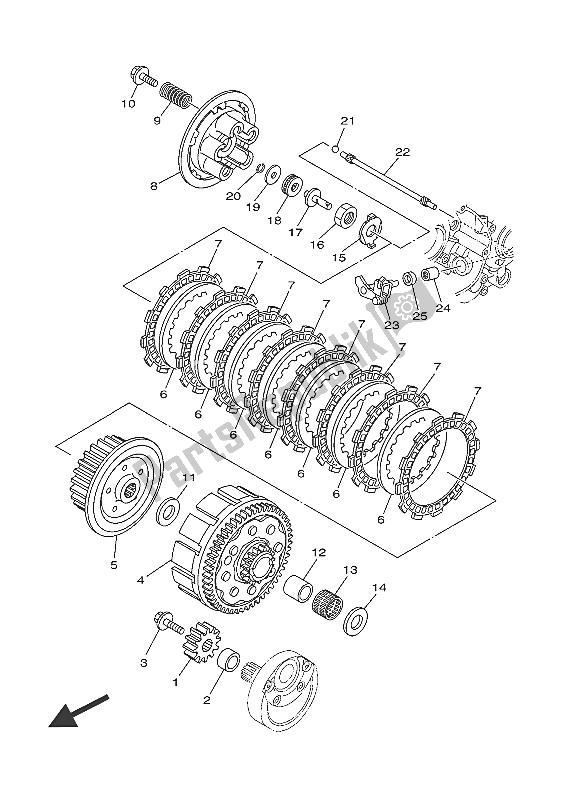 Tutte le parti per il Frizione del Yamaha YZ 125 2016