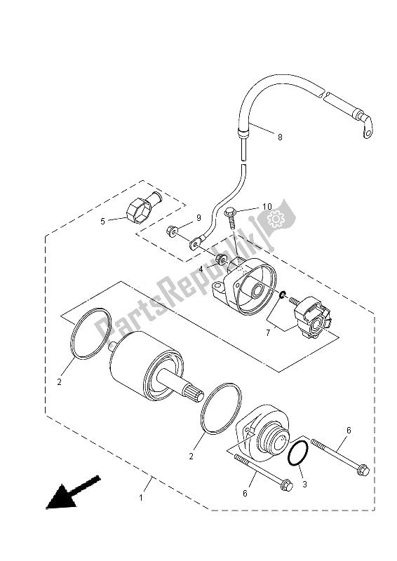 All parts for the Starting Motor of the Yamaha MT 07A 700 2014