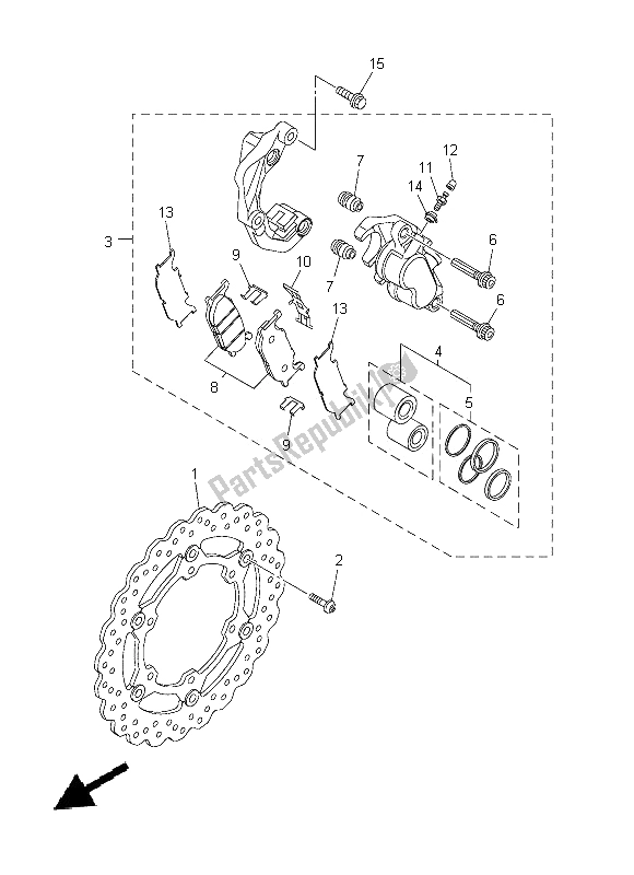 Tutte le parti per il Pinza Freno Anteriore del Yamaha XVS 950 CU 2014