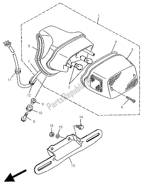 Toutes les pièces pour le Feu Arrière du Yamaha XV 535 S Virago 1997