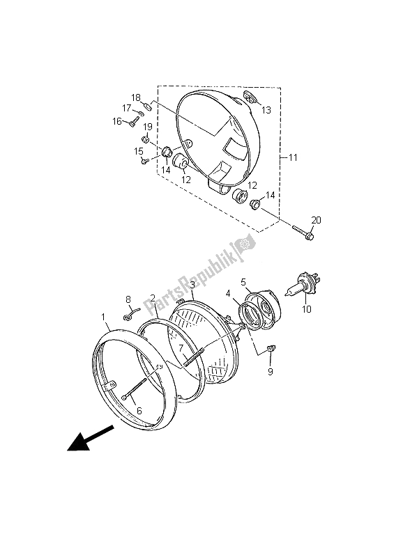 Toutes les pièces pour le Phare du Yamaha V MAX 12 1200 2002