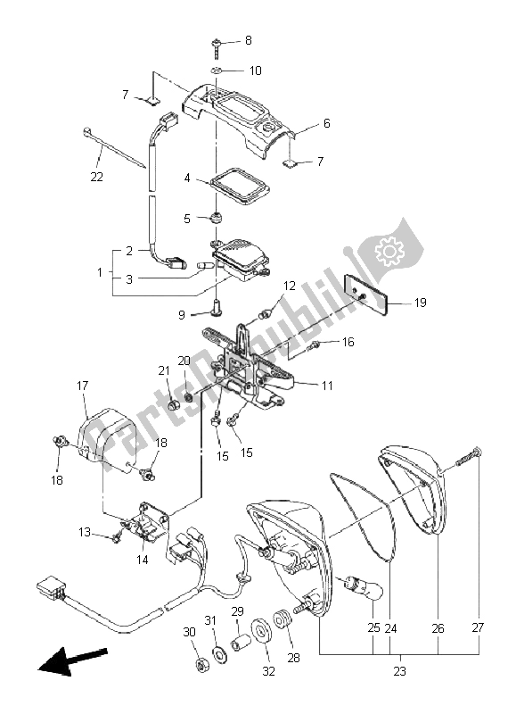 Tutte le parti per il Fanale Posteriore del Yamaha XVS 1300A 2011