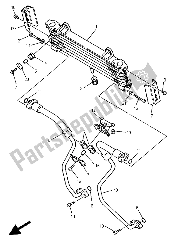 Toutes les pièces pour le Refroidisseur D'huile du Yamaha XJR 1300 SP 1999