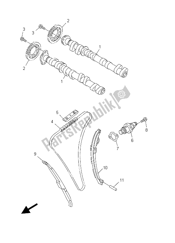 All parts for the Camshaft & Chain of the Yamaha FJR 1300 2003