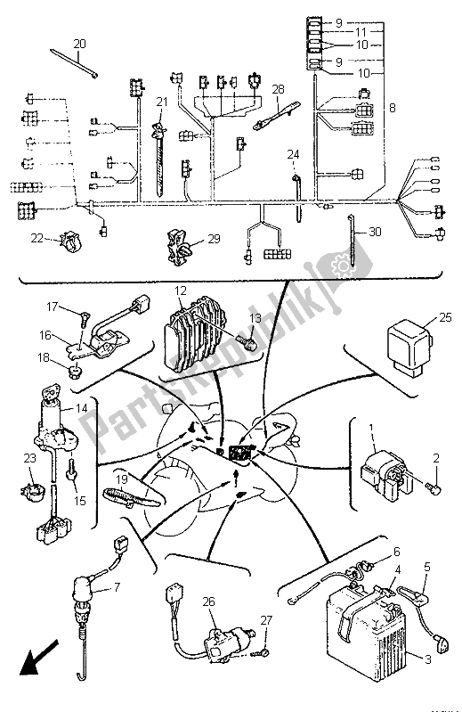 All parts for the Electrical 2 of the Yamaha FZR 600R 1995