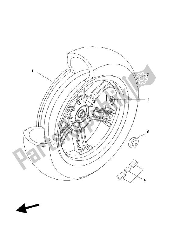 Tutte le parti per il Ruota Posteriore del Yamaha VP 250 X City 2011