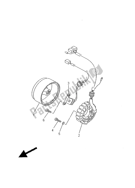 All parts for the Generator of the Yamaha SR 125 2000