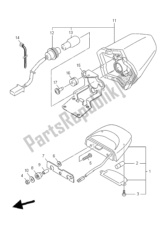 Alle onderdelen voor de Achterlicht van de Yamaha XJ6 SA Diversion 600 2009