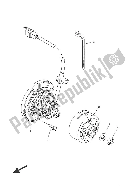 Tutte le parti per il Generatore del Yamaha YZ 85 LW 2016