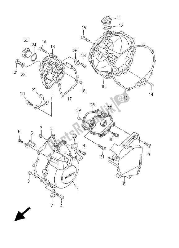 Tutte le parti per il Coperchio Del Carter 1 del Yamaha YZF R6 600 2001