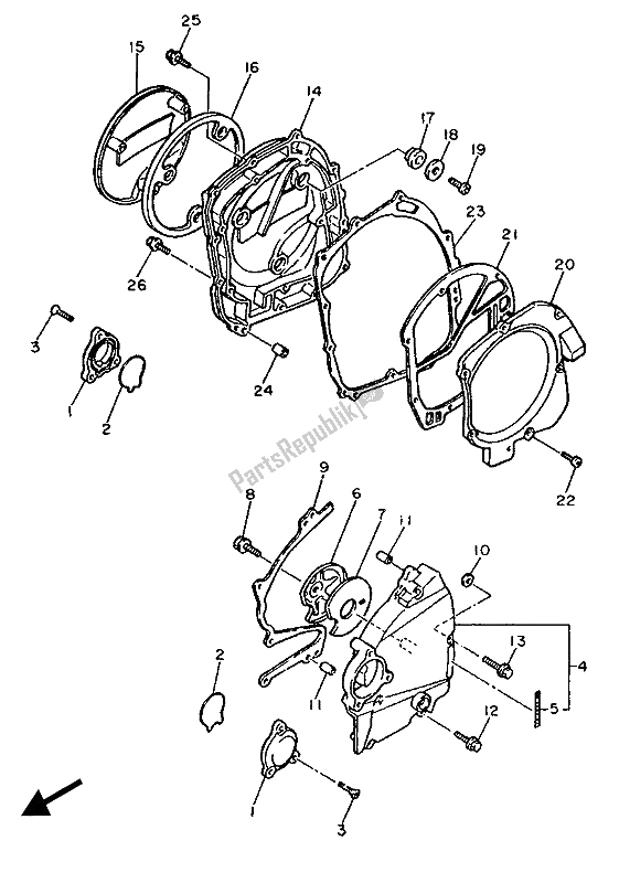 Todas las partes para Tapa Del Cárter 1 de Yamaha FZR 1000 1987