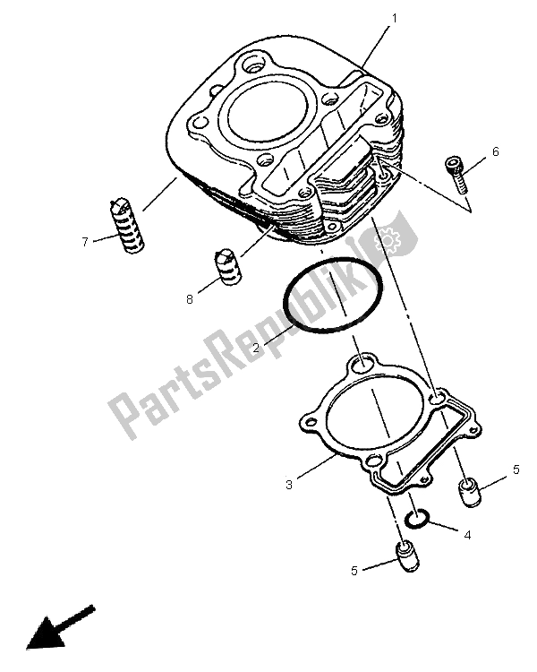 All parts for the Cylinder of the Yamaha SR 125 1996