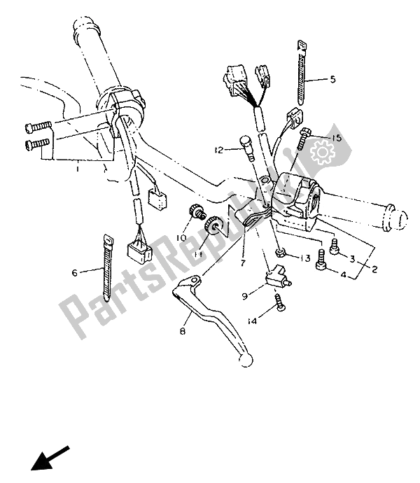 All parts for the Handle Switch & Lever of the Yamaha XJ 600S Diversion 1992